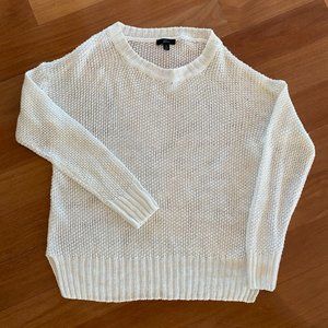 white knit sweater